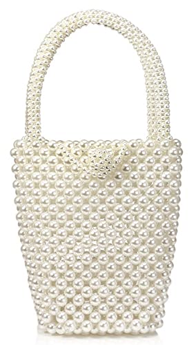Sac en perle pour femmes, pochette de soirée artisanale et sac à main cylindrique tendance