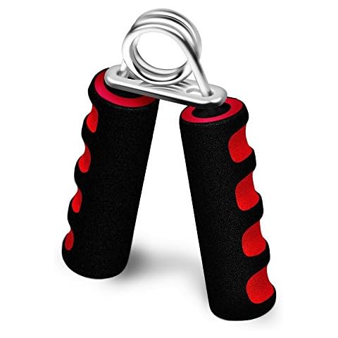 Kuteck Hand Grip Strengthener, Finger Gripper, Hand Grippers, Quickly Increase Hand Wrist Finger Forearm Strength, Perfect for Musicians Athletes and Hand Rehabilitation Exercising, Red Cover