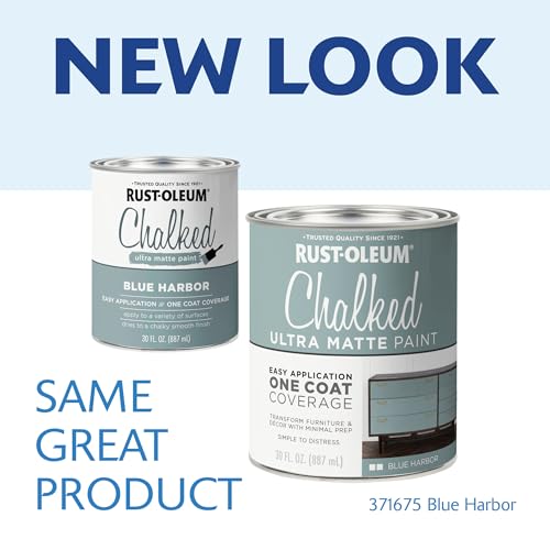 Image of Rust-Oleum Harbor Blue Chalked All-in-One Ultra Matte Paint | One Coat Coverage | No Primer, Sanding, Or Topcoat Needed | Easy Clean Up | Made in USA | 30 OZ | 2 Pack