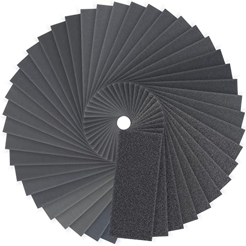 Papel de Lija 120/150/180/240/320/400/600/800/1000/1200/1500/2000/2500/3000 Lijas Seco/al Agua para madera, masilla de carrocero coche(84pcs)
