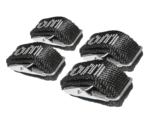 EUFAB 12011 Textilspanngurte, 4er-Set, Gurtlänge: 40 cm, Schwarz