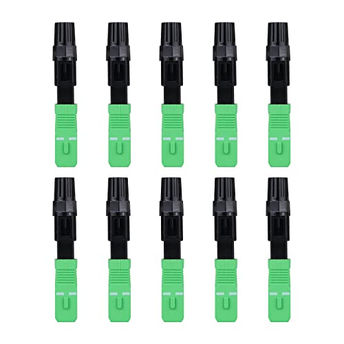 10 Pcs SC APC Singlemode Fiber Optical Cable Cold Connector Fast Connection Quick Adapter for FTTH Cables CATV Network