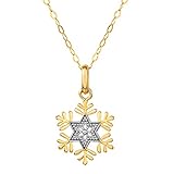 Disney Frozen 14kt Yellow Gold Snowflake 18' Pendant Necklace, Official License