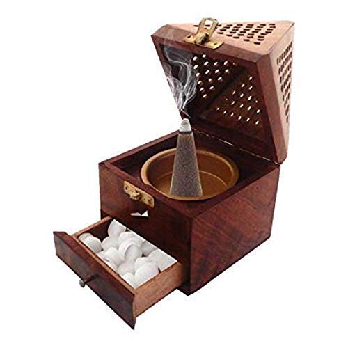Wooden World Incense Holder for Home Kitchen & Living Room Elegant Incense Holder with Handle – Durable & Stylish Ash Catcher for Home Aromatherapy and Meditation (Brown) (B0CJQ3M14Y) Amazon Price History, Amazon Price Tracker