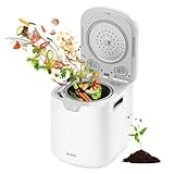 3.5L Electric Composter for Kitchen, Smart Compost Bin, Odorless Indoor Composter with 2 Detachable Carbon Filter, Turns Waste Into Dry Fertilizer, One-Touch Operation, White
