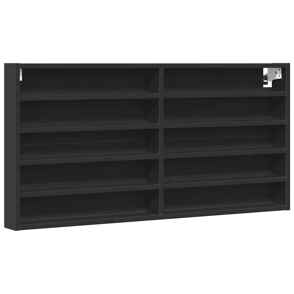 vidaXL Vitrine Cabinet, Wall Mounted Cabinet for Displaying, Floating Cabinet for Living Room, Modern Style, Black Engineered Wood — image 1