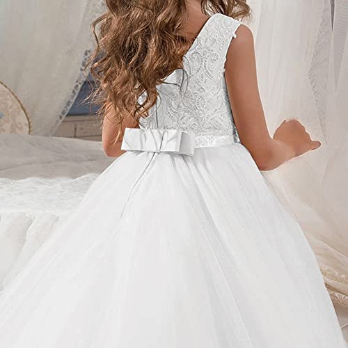 Flower Girl Dresses First Communion Dresses Girl Pageant Dresses Lace Sequin Flower Girl Dresses Ball Gown Girls Princess Dresses Girl Birthday Dresses Flower Girl Dresses For Wedding, Us 8 White #TOP6