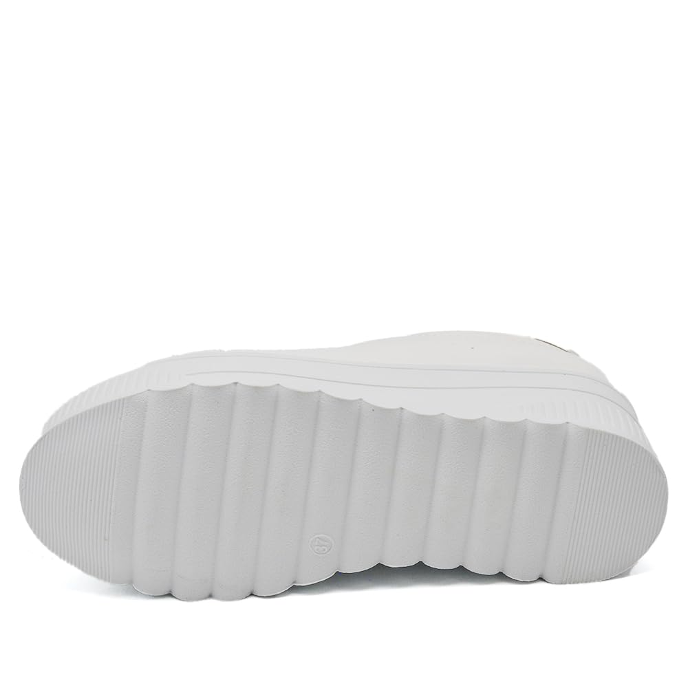 IF900-1 - Zapatillas deportivas para mujer, estilo casual, plataforma alta, color blanco