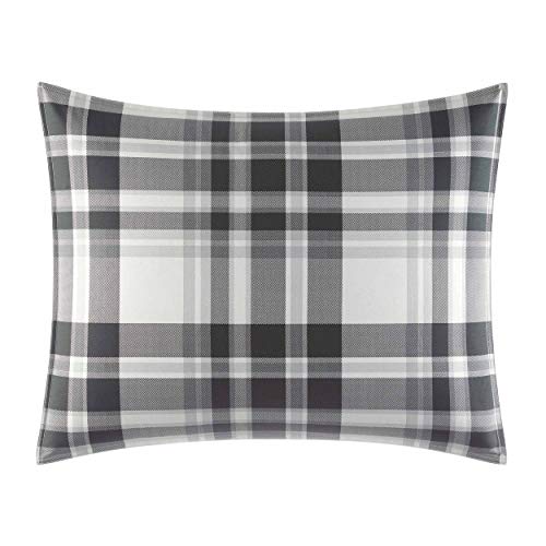 Image of Eddie Bauer - King Comforter Set, Cotton Reversible Bedding with Matching Shams, Plaid Home Decor for All Seasons (Coal Creek Grey, King)