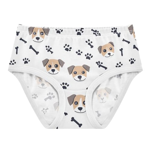 Wusikd Cute Dog Faces Girls' Underwear Cotton Paw Prints Girls Briefs Soft Toddler Underwear 2T