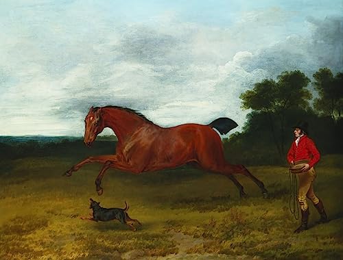 Toile Nordique Marié avec Terrier Peinture Animalière 60x90