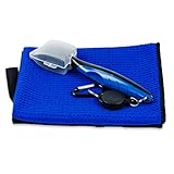 Perfshot Microfiber Waffle-Weave Golf Towel with Golf Club Brush | 16"*24" Towel | Multi-use Groove