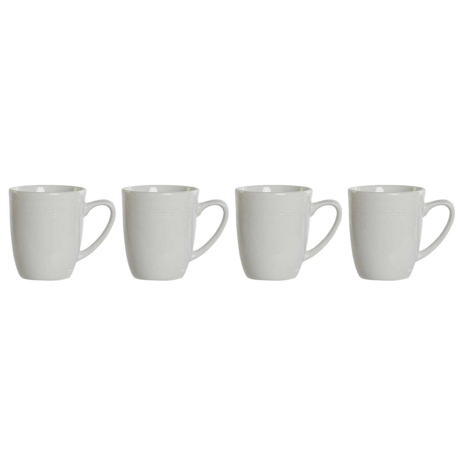 Mug en porcelaine fine lot de 4 blanche au design épuré 12x10x9 cm