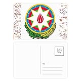 Tamaño: 14,6 x 9,8 cm. Baku - Juego de tarjetas postales con emblema nacional de la República de Azerbaiyán, 20 unidades