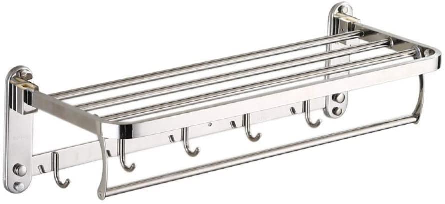 Barre porte-serviettes double pliable murale 50 cm pour de petits espaces