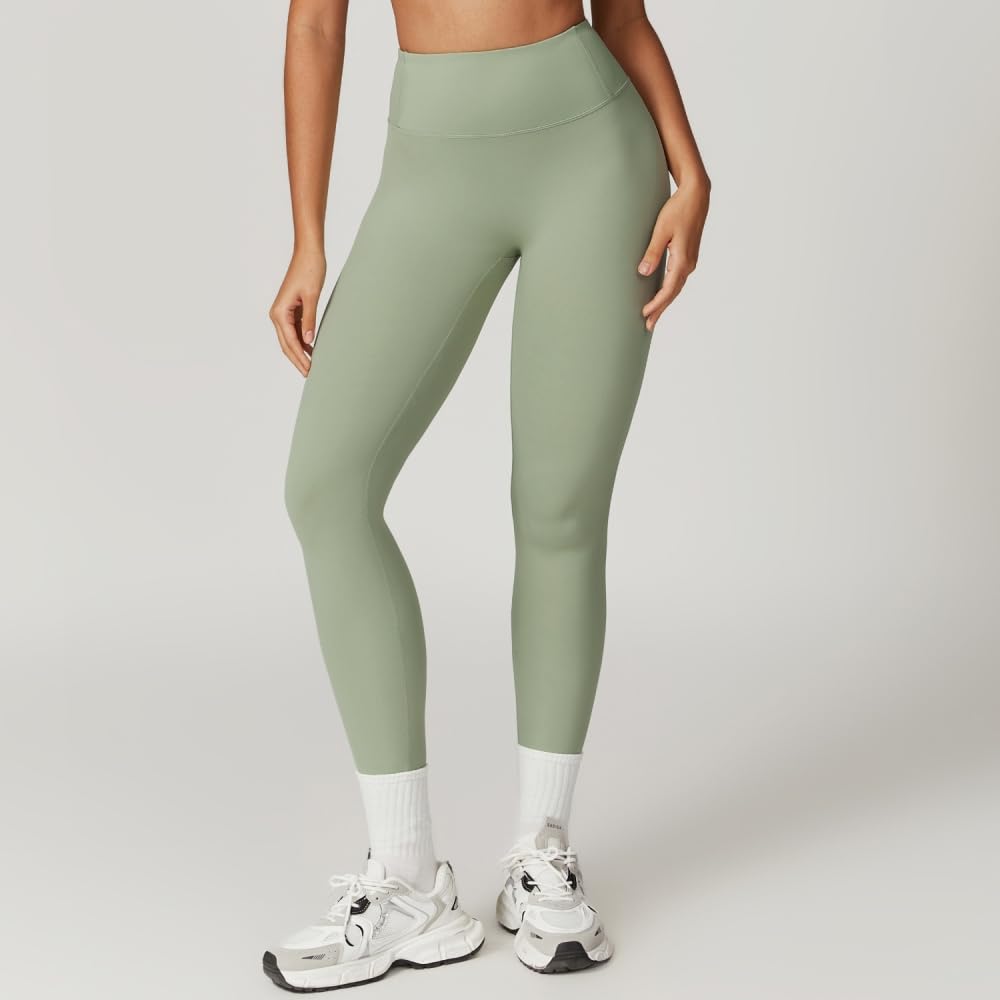 DYRBF Leggings da donna a vita alta per yoga, tinta unita, in nylon spandex, ad alta elasticità, traspiranti, controllo della pancia, allenamento, corsa, palestra, ciclismo, danza