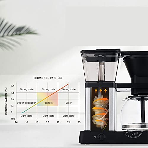 xuejuanshop Kaffeemaschine, eine Berührung Tropfen Kaffeemaschine mit Glaskaraffe, warme Kaffeemaschine (Color : Birch… – Bild 3