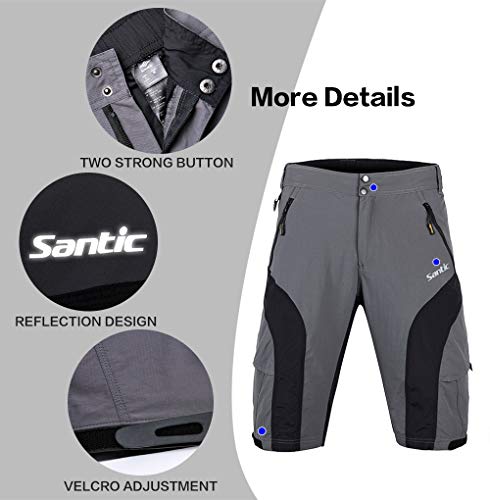 Santic Pantaloncini Larghi da Uomo per Bici/MTB