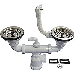 Sifon Fregadero Teka WOLFPACK LINEA PROFESIONAL Sifon Doble Con Rebosadero T-44CR 1 1/2 Con válvula Cesta