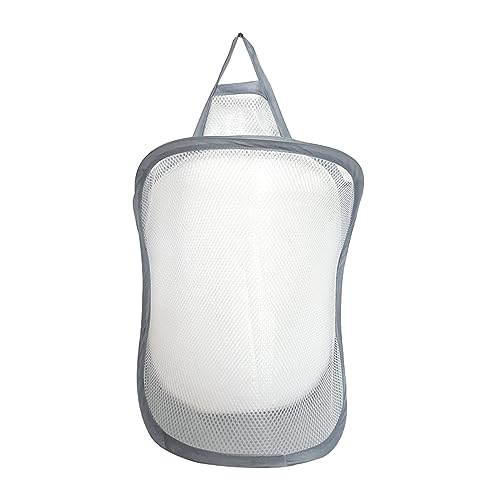 Cesto de Lavandería, Cesta de Almacenamiento de Lavandería Emergente Bolsa de Lavado Plegable Organizador Ordenado de Juguete Colgante con Asa (Gris)