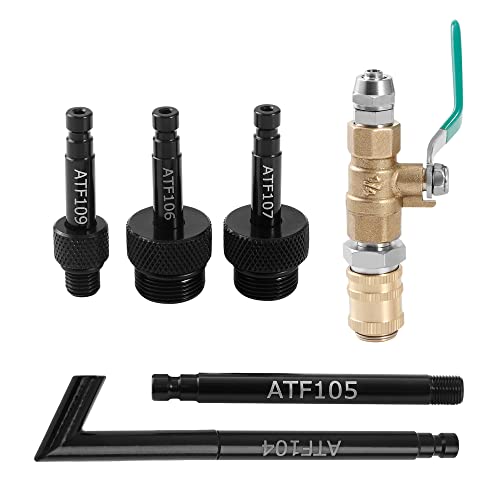 5PCS ATF Filler Adapters with Ball Valve and quick-connector, Automatic Transmission Fluid Oil Refill Adapter Fit for VW Audi 09G 01J CVT DSG and Benz Transmission, VAS6262-1 VAS5162-1 722.9 VAG1924/1