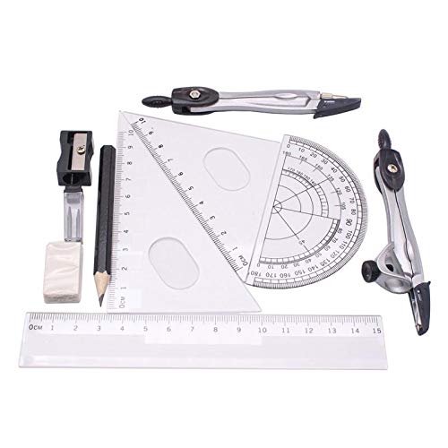Geometrie-Set, Kunststoff, Metall, Geometrie, Winkelmesser, Zeichnen, Schul-Radiergummi, Zirkel-Set, Mathematik-Radiergummi, Lineal für Schüler