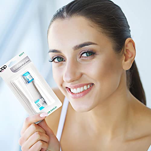 6-Pack Pop Sonic Replacement Electronic Toothbrush Heads, Compatible With Go Sonic, Usb, Pro Sonic Toothbrushes W/Soft Dupont Tynex Nylon Bristles #TOP4