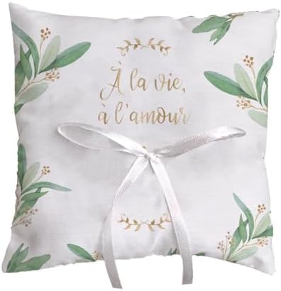 Coussin Porte-alliances De Mariage - Cœur En Dentelle Blanche Avec Fleurs Scintillantes, Compact, Pour Cérémonie Intérieur/extérieur