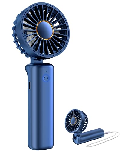 Image of FrSara Portable Handheld Fan, Mini Desk Fan, Multi-Function Fan, 2000mAh Ultra-Long Battery Life, Ultra-Quiet, 3-Speed Adjustment(Blue)
