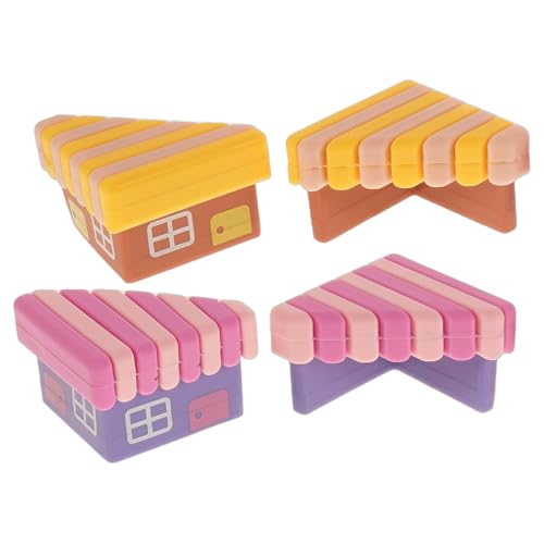 Toyvian Protectores de Esquinas para Muebles para Bebés 4 Piezas en PVC Suave Colores Rosa y Amarillo Parachoques Anticolisión para Mesas y Escritorios Protección Segura para Pequeños
