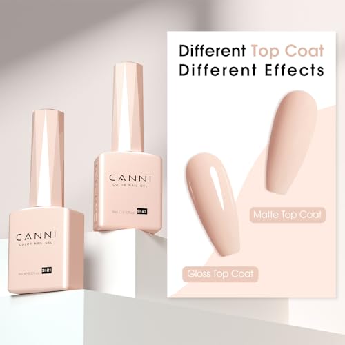 Image of CANNI 9ml Nude Pink Gel Nail Polish, High Gloss UV LED Soak Off Gel