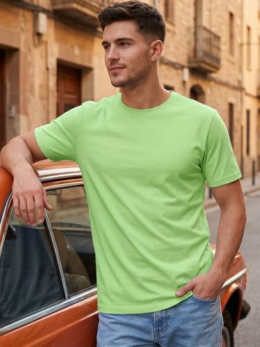 Image of Bewakoof Men's 100% Cotton Solid Regular Fit Half Sleeve Round Neck T-Shirt | Tshirt for Men Cotton| Casual Wear | Street Wear