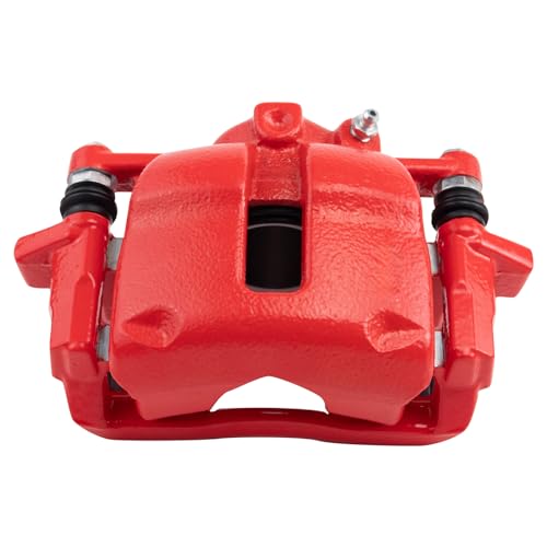 Image of TRQ Front Left Brake Caliper Performance Red Drivers Side | For 2007-2015 Mini Cooper