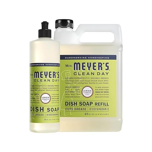Image of Mrs. MEYER'S Dish Soap Variety, 1 Dish Soap, 1 Refill, Lemon Verbena, 1 CT