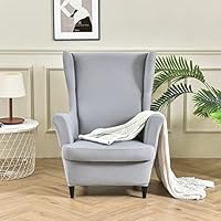 Copripoltrona Con Orecchie, 2 Pezzi, Elasticizzato In Spandex, Lavabile, Per Poltrona Wingback, Taglia M, Protezione Anti-macchie - 5