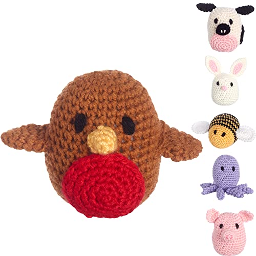 Image of LEISURE ARTS Pudgies Animals Crochet Kit, Birdy, 3 inch, Complete Crochet Kit, Learn to Animal Starter Kit for All Ages, Includes Instructions, DIY Amigurumi Kits