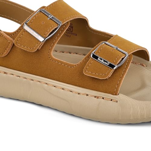 Image of WALKAROO Men's Adjustable Straps with Hook and loop Comfort Sandals - WE8822