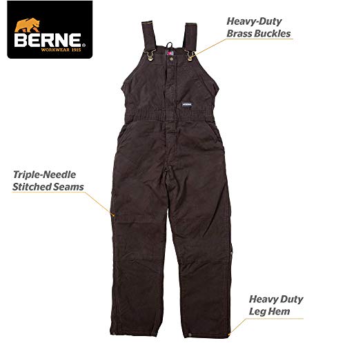 Berne Women's Softstone Duck Insulated Bib Overall, X-Large Tall, Dark Brown #TOP1