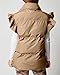 Valphsio Women's Puffer Vests Ruffle Sleeve Winter Button Down Padded Gilet with Pockets