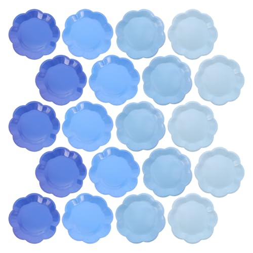 Luxshiny ブルーペーパープレート40枚:グラデーションブルーパーティープレート7インチ使い捨てデザートトレイ、結婚式、誕生日、ブライダル、ベビーシャワー、ハヌカパーティー、ディナーウェア