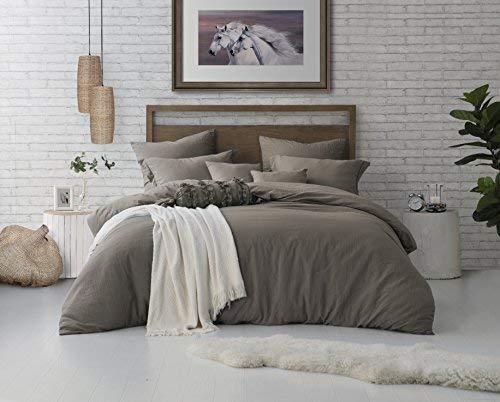 LinenEra Duvet Cover Twin/Twin XL Size [3-Piece,Stone Grey]-1 Comforter Protector