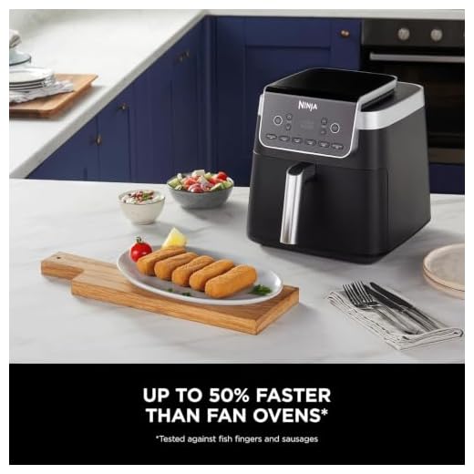 Ninja Air Fryer MAX PRO, 6.2L Air Fryer Oven 2-Year Warranty, Oil-Free Cooking, Max Crisp Technology, Variable Air Flow, Chemical Free Cooking Surface, 6-in-1 Air Fry, Roast, Bake & Reheat, Black