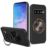 Nijiadi Compatible for Samsung Galaxy S10 Phone Case, 360° Rotatable Ring Holder Kickstand/Stand Silicone TPU Silm Fit Shockproof Protective Cover Case for Samsung Galaxy S10 - Black