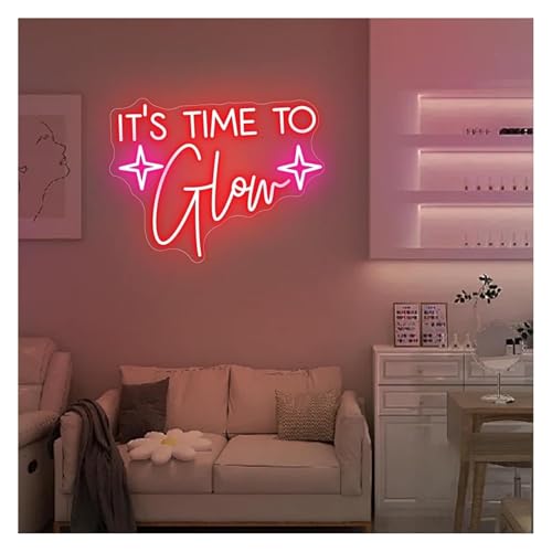 Néon It's Time To Glow de 45cm : enseigne lumineuse moderne pour décoration murale de chambre