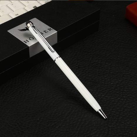 Office & School Supplies 2 PCS Touch Pen Capacitive Touch Ballpoint Pen Children Student Stationery School Office Supplies, Ink Color:Black(Purple) (Color : White)