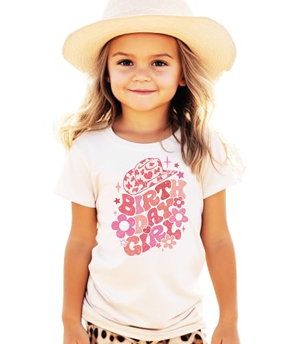 Birthday Girl Groovy Cowgirl Birthday Outfit for Baby and Toddler Youth Girls Natural Shirt 12 Months