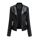 😍 STYLE & BIKE- AUSSEHEN: Diese moderne Bikerjacke kann aufgrund ihres lässigen Aussehens auf verschiedene Weise kombiniert werden, egal ob es sich um einen Rock, ein T-Shirt oder eine Jeanshose handelt. Diese schicke Jacke gehört zu jedem Kleiderschrank.