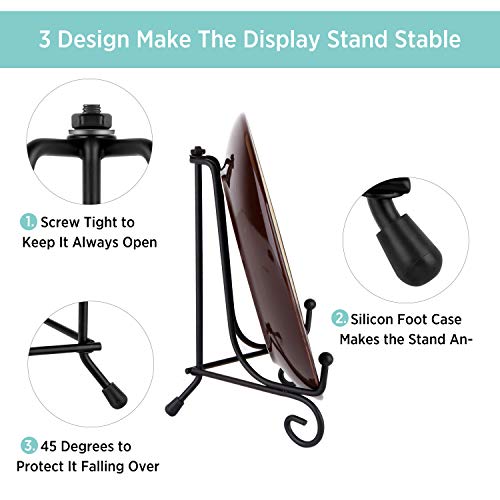 Teamkio 4 Pack Improved Anti-Slip 8 Inch Plate Holder Display Stand, Picture Frame Holder Stand, Easel Display Stand, Book Display Stand #TOP3