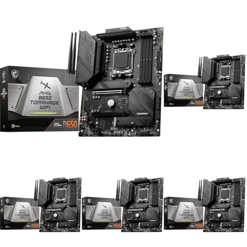 Image of MSI MAG B650 Tomahawk WiFi Gaming Motherboard (AMD Ryzen 9000 /8000 /7000 Series Processors,AM5,DDR5,PCIe 4.0,M.2,SATA 6Gb /s,USB 3.2 Gen 2,HDMI /DP,Wi-Fi 6E,Bluetooth 5.3,2.5Gbps LAN,ATX),(Pack of 5)