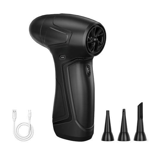 Rechargeable Compressed Air Duster for Computer - Electric Portable Air Duster for PC, Cordless Air Blower Speed Adjustable with Scroll Wheel, Air Duster for Keyboard, Car, House and Outdoor Cleaning